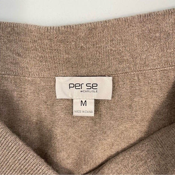 Carlisle PER SE Cotton Cashmere Blend Fringed Faux Wrap Skirt Size M - Picture 10 of 11